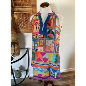 LULALIFE SLEEVELESS SHIFT DRESS POCKETS Size S